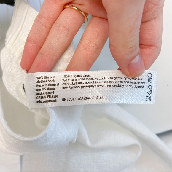 Eileen Fisher 100% Organic Linen White Skirt Size Small - Picture 6 of 7